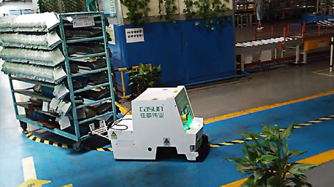 Мобильные роботы одиночного пути автономные, проводник магнитной ленты АГВ Тугер склада