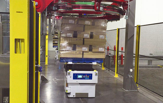 Дриверлесс промышленные мобильные роботы, тоннель поднимая АГВ с поднимаясь платформой