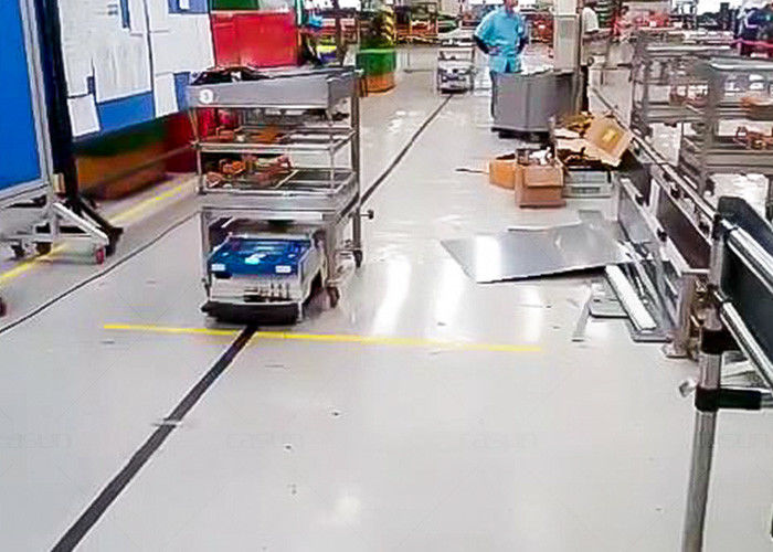 One Way Automated Guided Vehicle Hospital , Smart Cart AGV With Magnetic Drive Sensor
